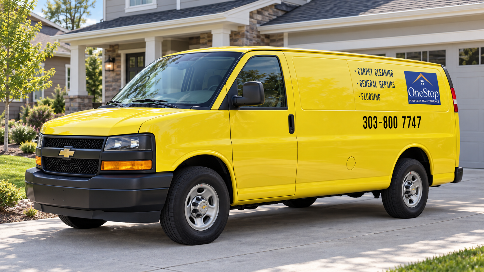 Our branded Chevrolet service van, ready for your home